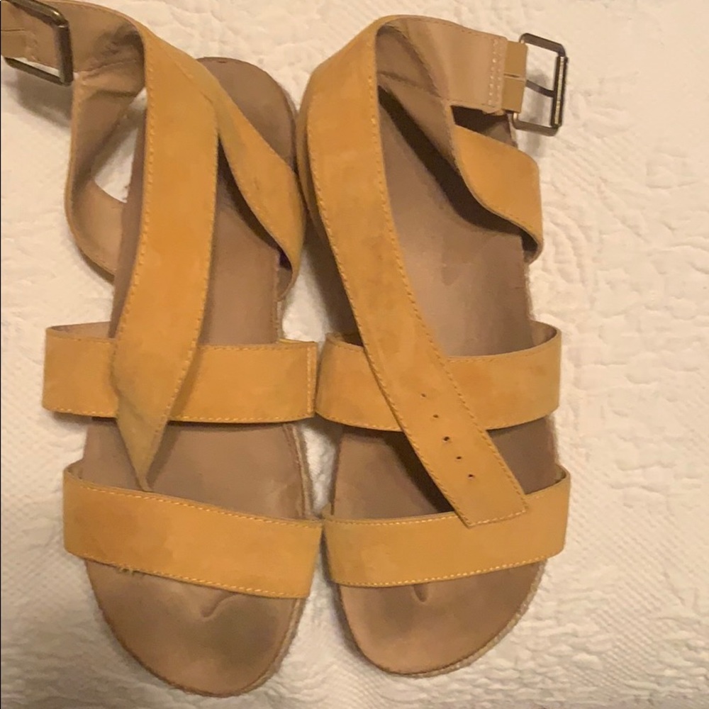 Yellow platform sandals
